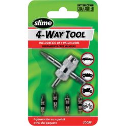 Slime Tools Valve Tool - 4-Way, With Cores, 5 Piece